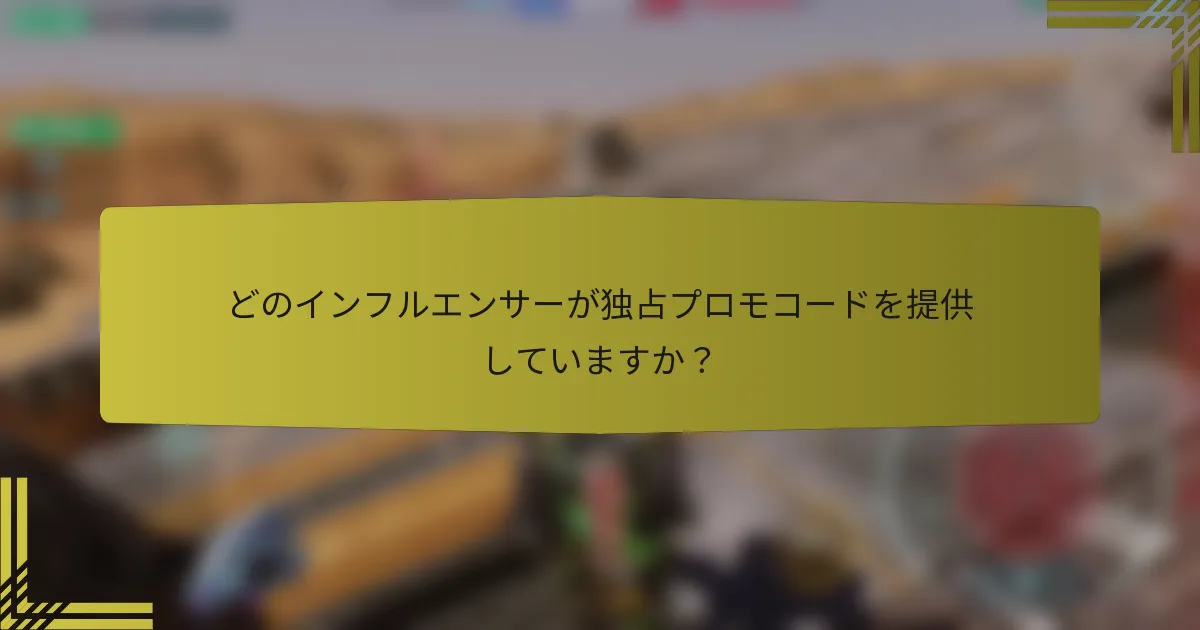 どのインフルエンサーが独占プロモコードを提供していますか？