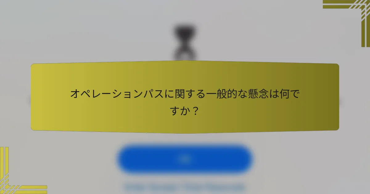 オペレーションパスに関する一般的な懸念は何ですか？